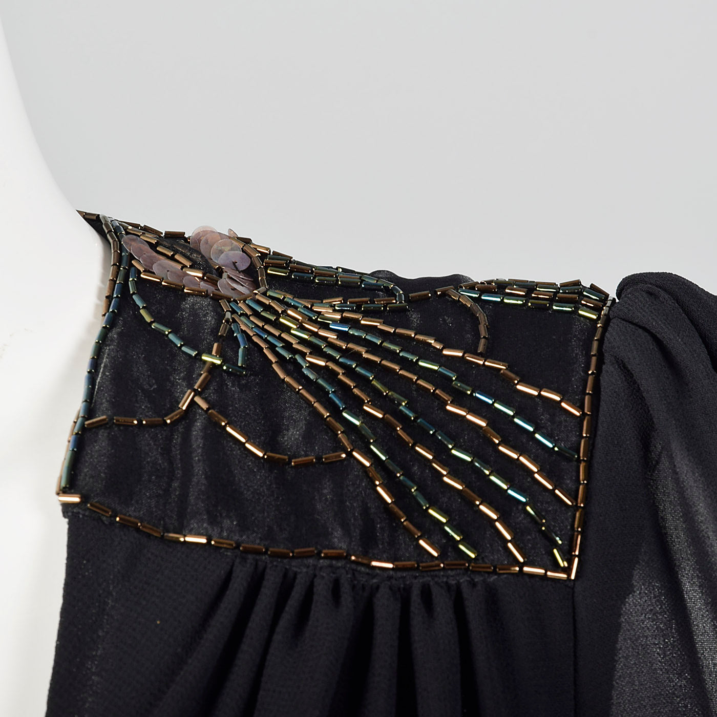 1980s Casadei Black Wrap Dress