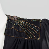 1980s Casadei Black Wrap Dress