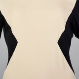 1980s Galanos Drop Waist Two Tone Hourglass Dress