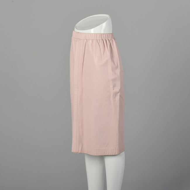 XS Pastel Pink Leather Skirt