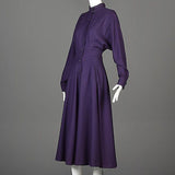 1980s Karl Lagerfeld Purple Wool Midi Dress