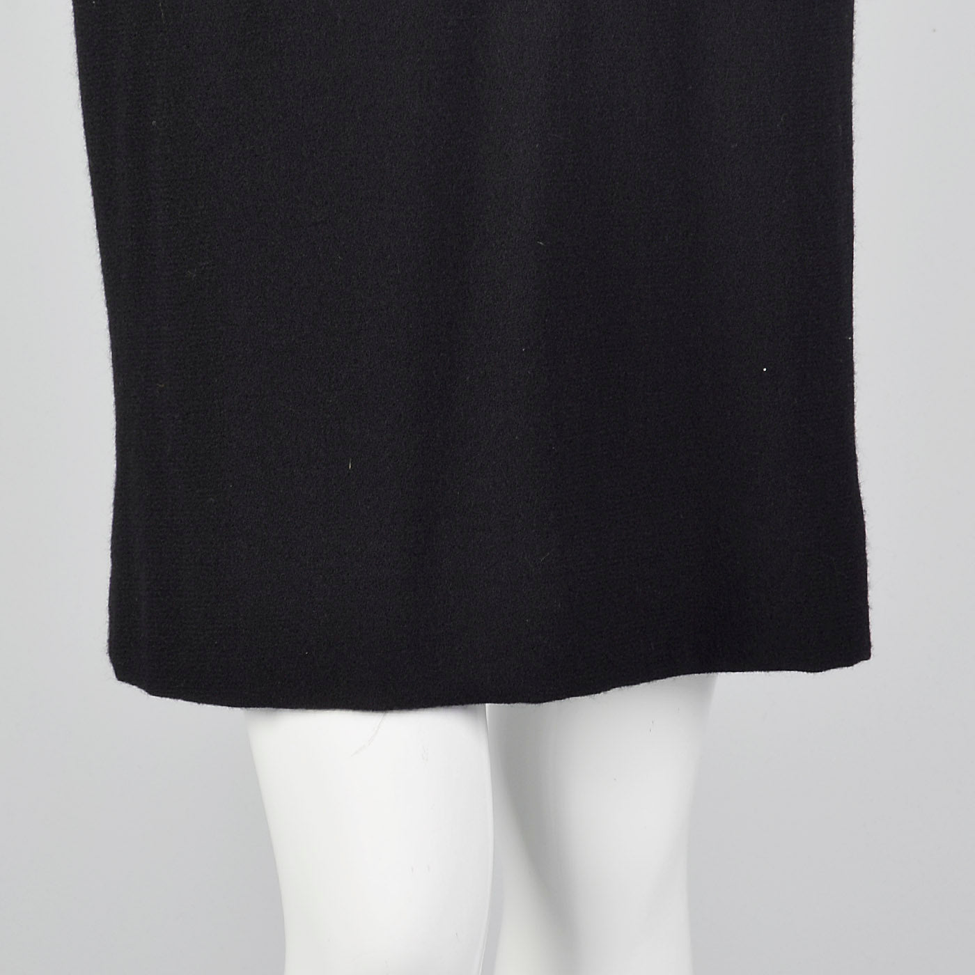 1980s Bill Blass Black Wool Pencil Dress