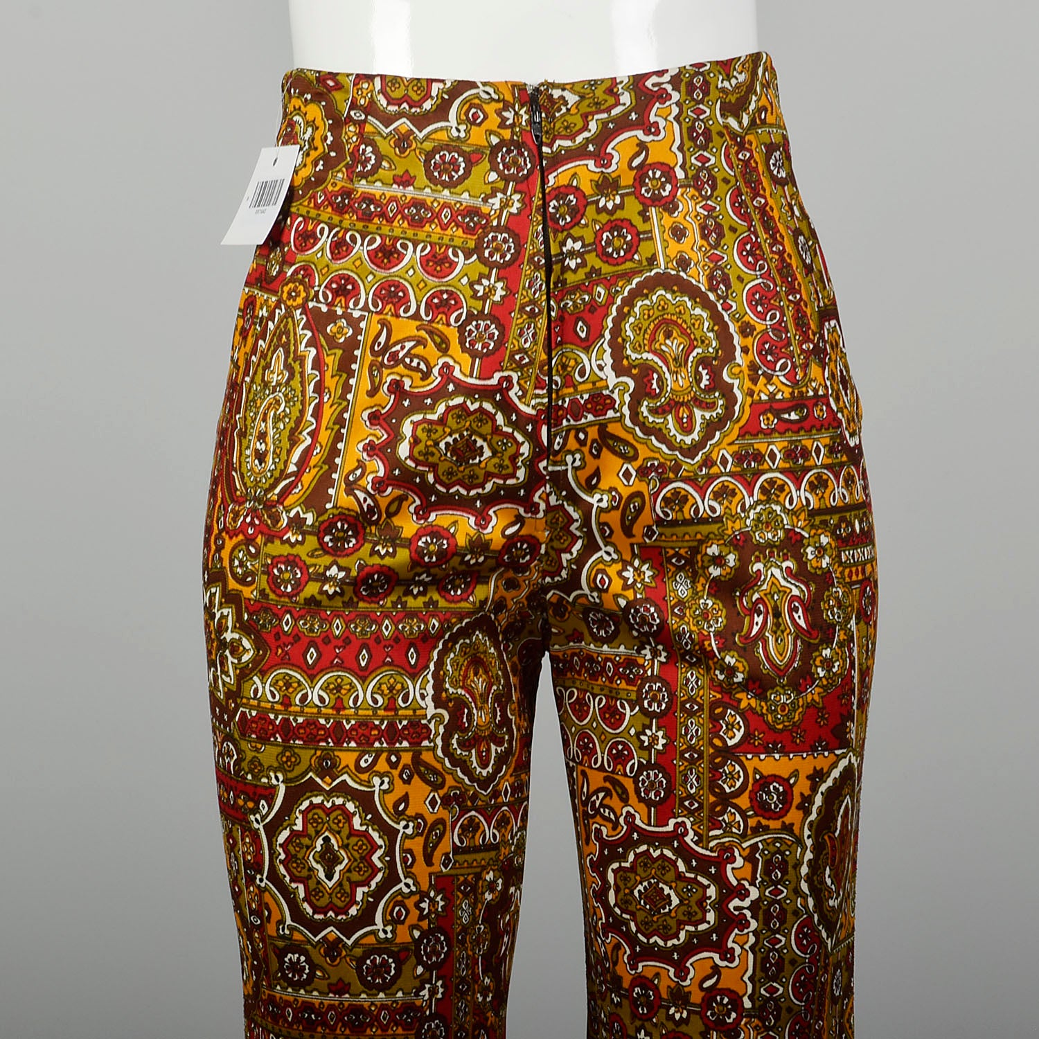 Small 1970s High Rise Pants Psychedelic Bohemian Bell Bottoms