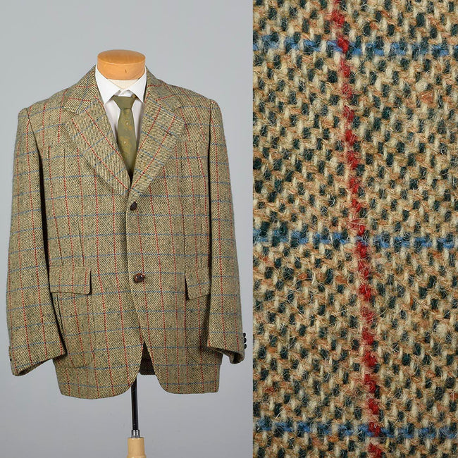 1930s Brown Tweed Jacket with Pleated Back Vent