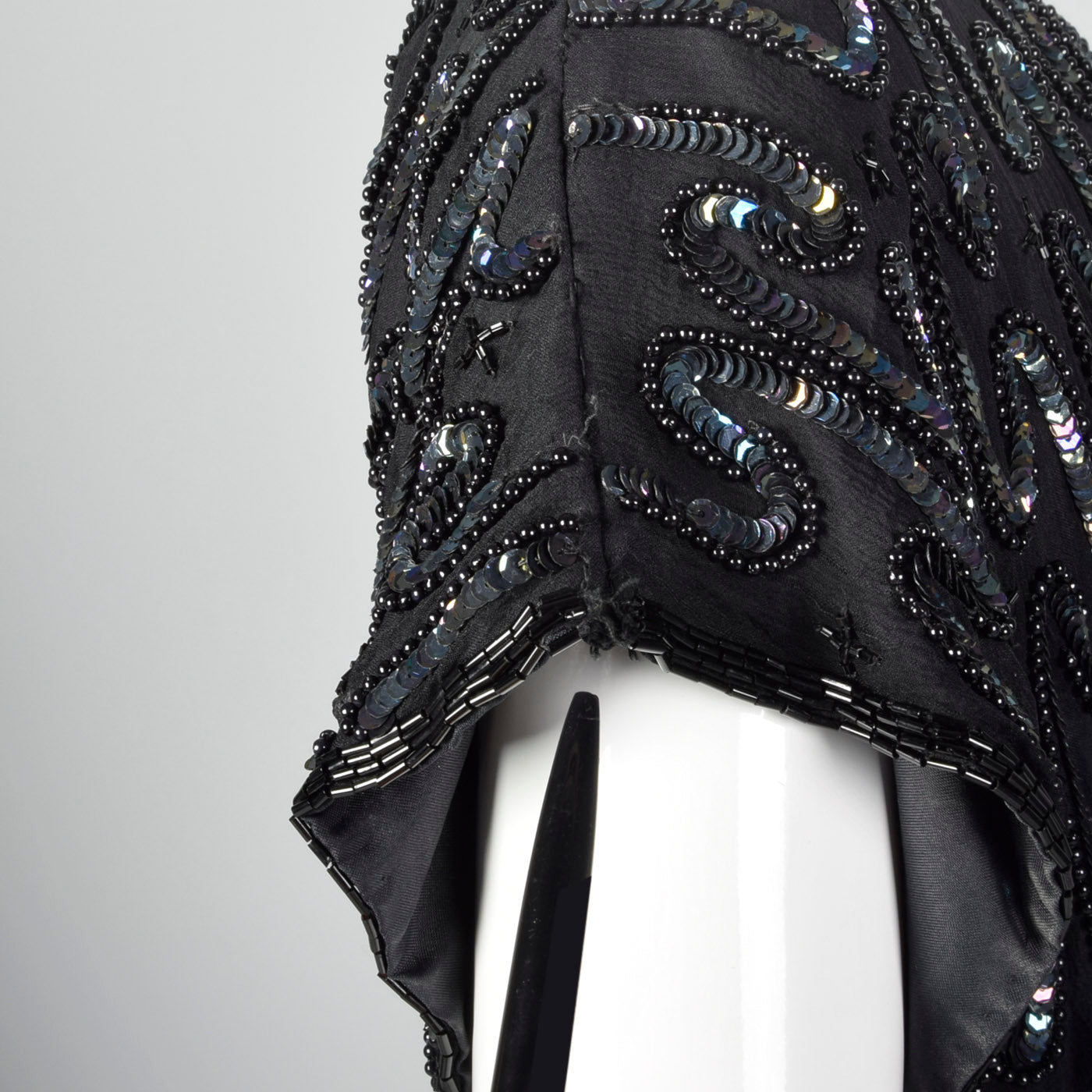 1990s Black Beaded Cocktail Dress