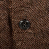 1990s Brown Linen Skirt with Button Front