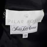 Pilar Rossi Unique Black Velvet Gown with Dramatic Blue Taffeta Peplum
