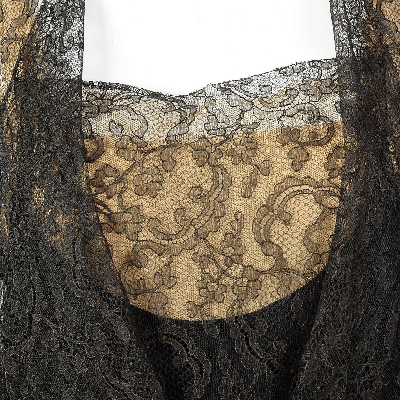 1930s Black Lace Evening Dress