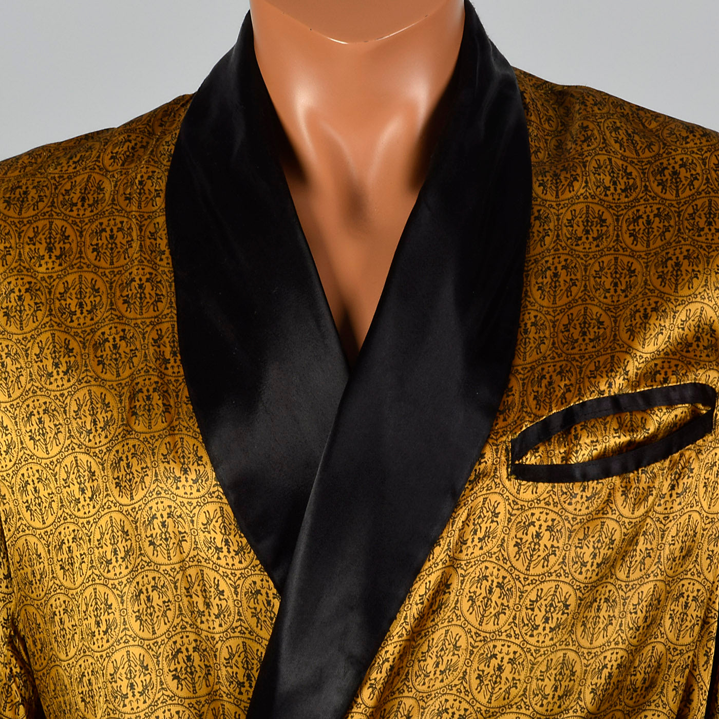 1950s Mens Gold Robe with Black Trim