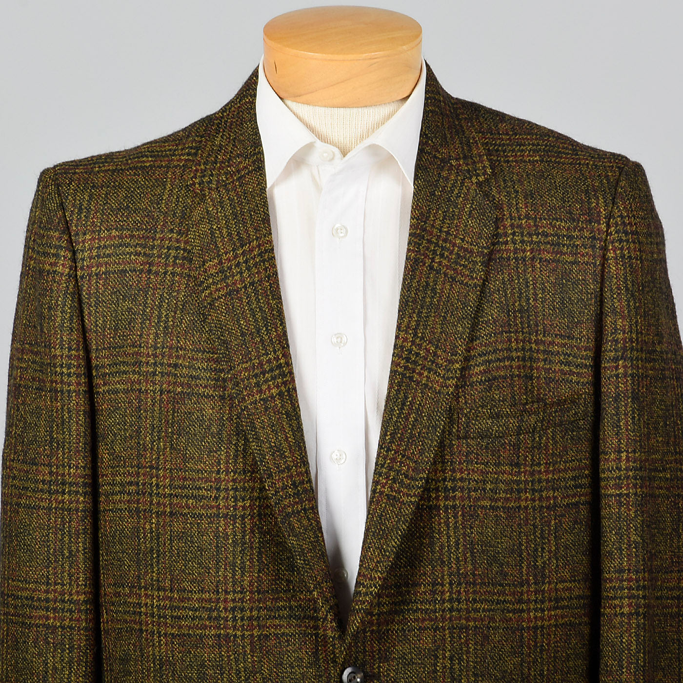 1960s Mens Mohair Jacket in Brown Plaid