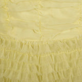 Small 1950s Creamy Yellow Formal Dress Evening Gown Full Length Layered Ruffle Wedding Prom