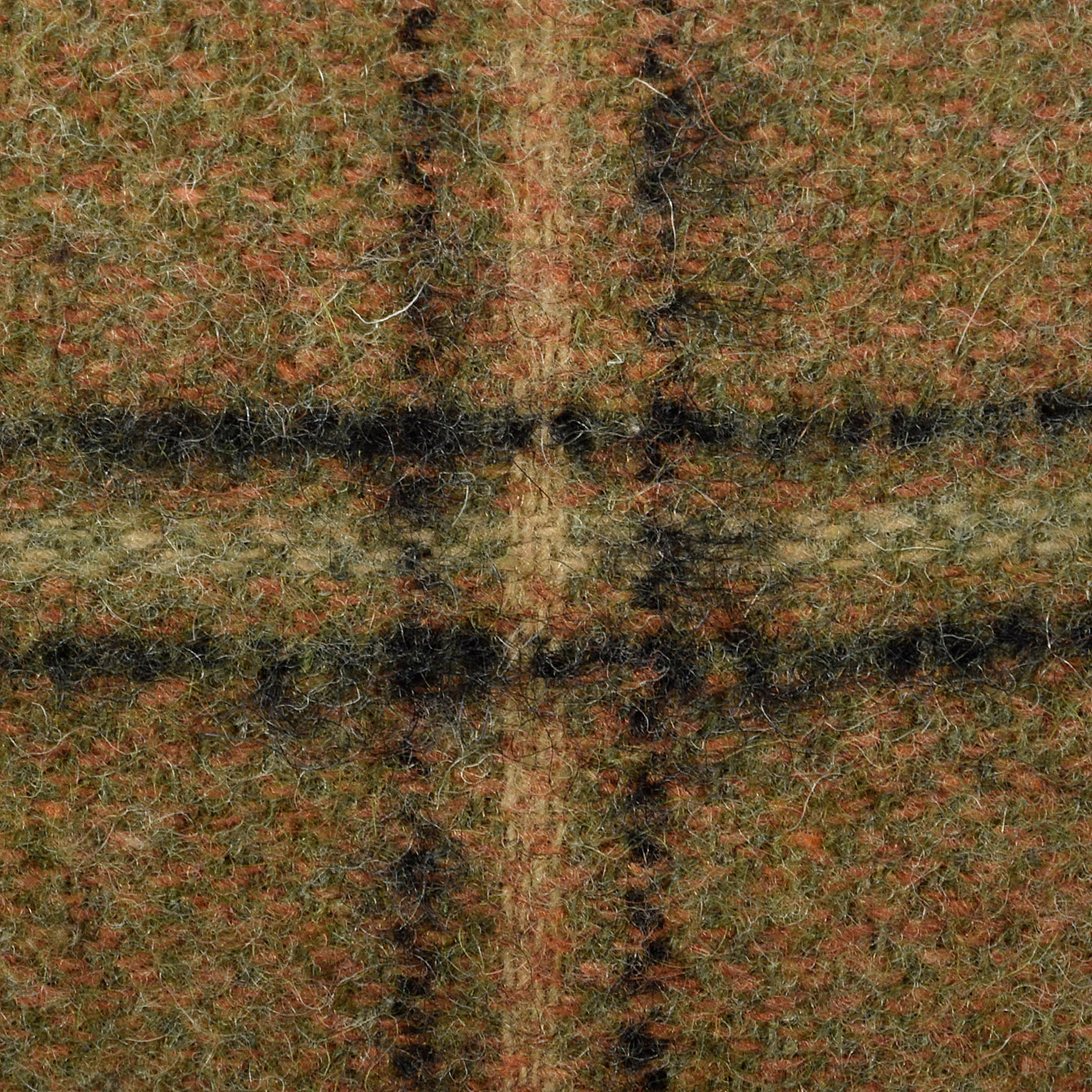 1940s Pencil Skirt in Brown and Green Windowpane Plaid
