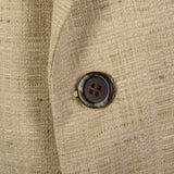 45L 1970s Mens Two Piece Suit Two Button Tan Texture Weave