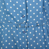3XL 1950s Blue Day Dress Polka Dot Short Sleeve Volup Summer Casual