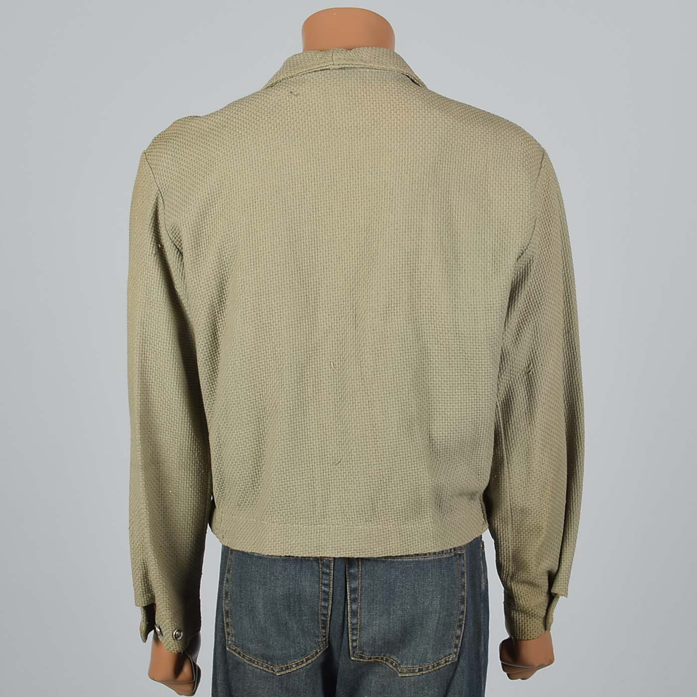 Large 1950s Men's Cardigan Jacket Olive