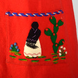 1940s Red Mexican Tourist Jacket with Appliques