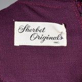 1960s Plum Purple Mod Shift Dress Short Sleeve Summer GoGo