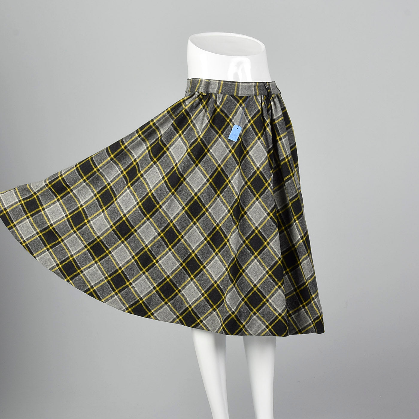 1950s Deadstock Plaid Fit and Flare Skirt