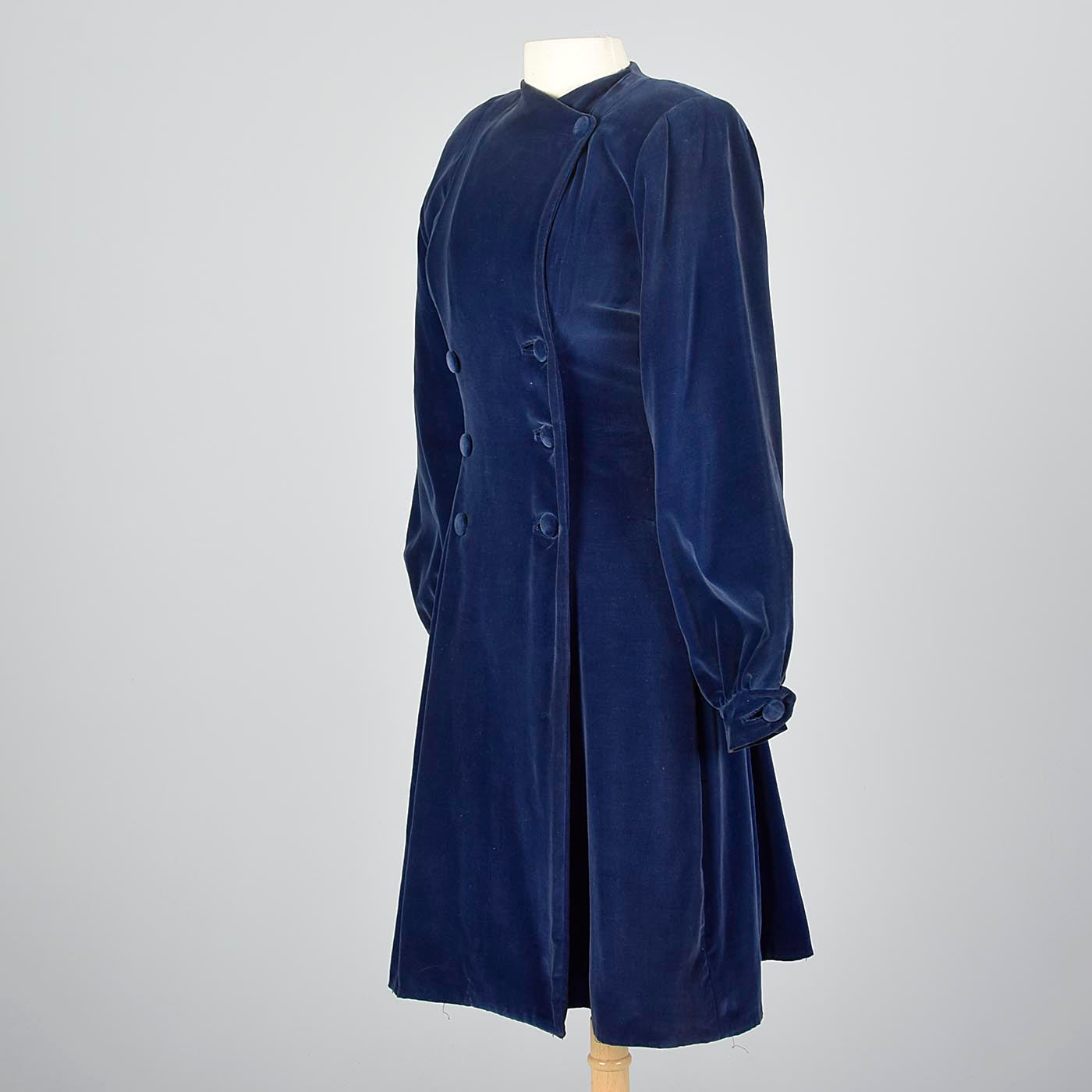 1940s Blue Velvet Princess Coat