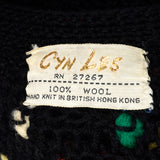 1960s Black Sweater with Multicolored Pom Poms