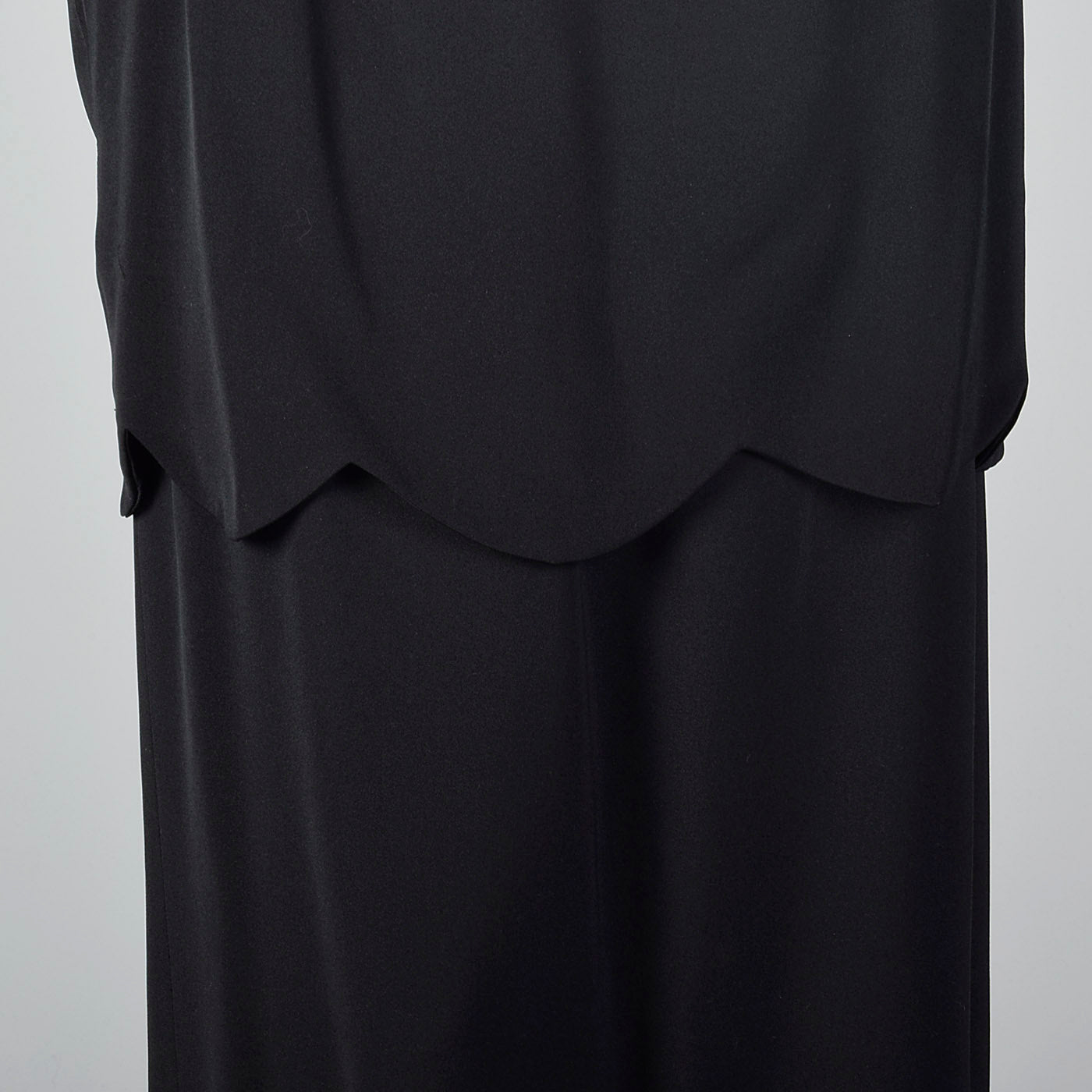 1980s Galanos Two Piece Black Dress with Great Layers