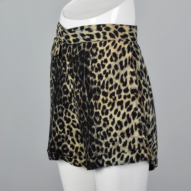 1950s Leopard Print Shorts