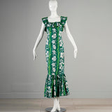 1950s Hawaiian Dress with Fishtail Hem