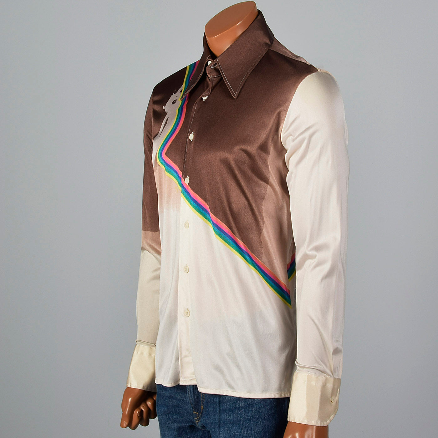 1970s Nik Nik Rainbow Cameo Disco Shirt