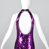 Small 1970s Purple Sequin Dress