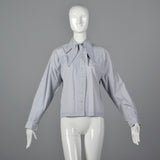 1980s Claude Montana Gray Blouse