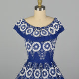 Unbranded 50s Blue Dress W/ Circle Skirt