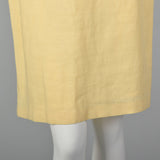 1990s Moschino Cheap & Chic Yellow Linen Skirt Suit