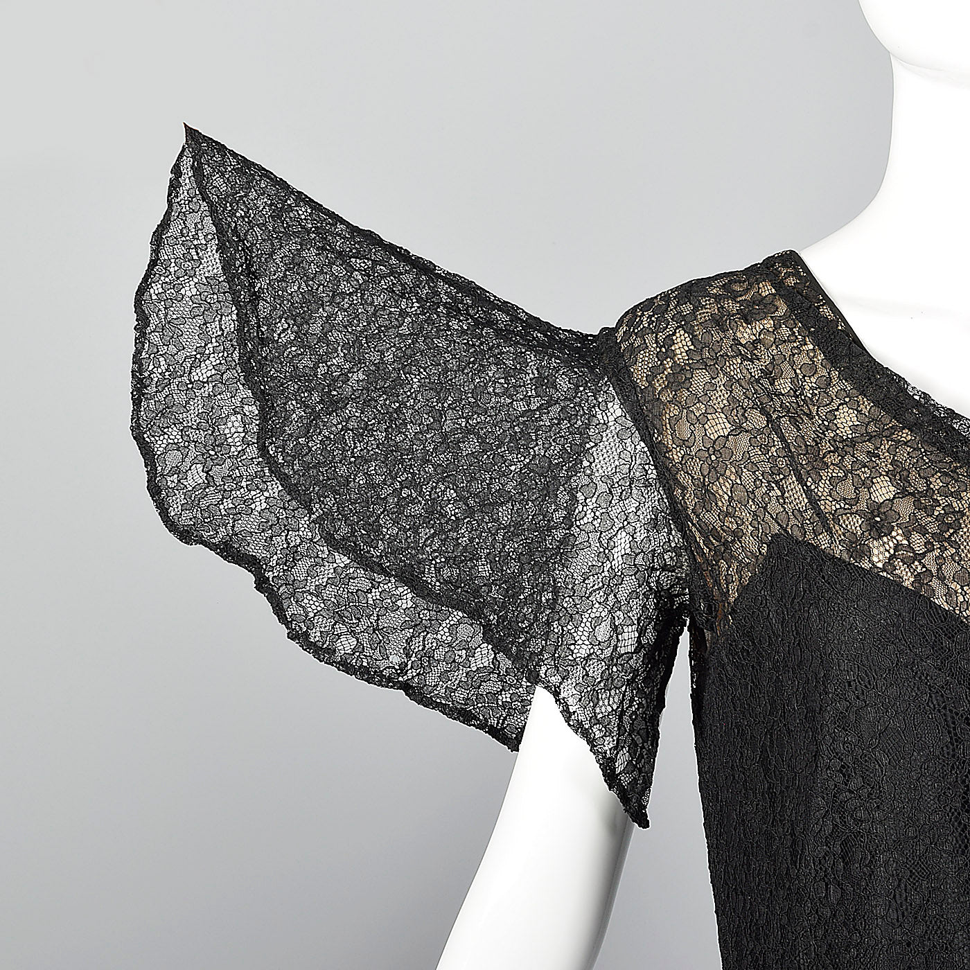 1930s Black Lace Overlay Dress