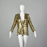 Medium Sonia Rykiel 1980s Gold Sequin Blazer