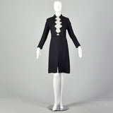 Large 1960s Black and White Polka Dot Dress Set