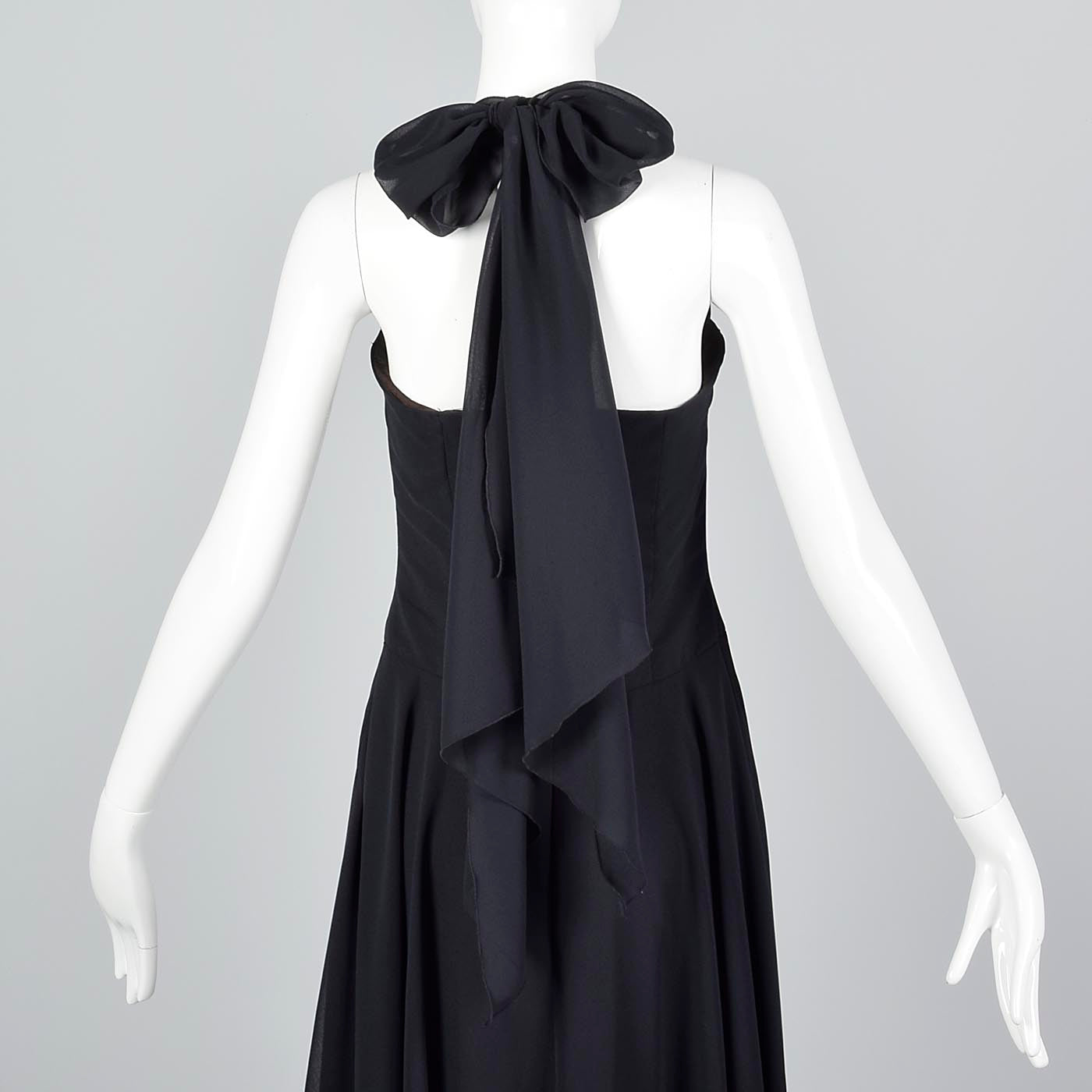 Small 1990s Black Halter Dress