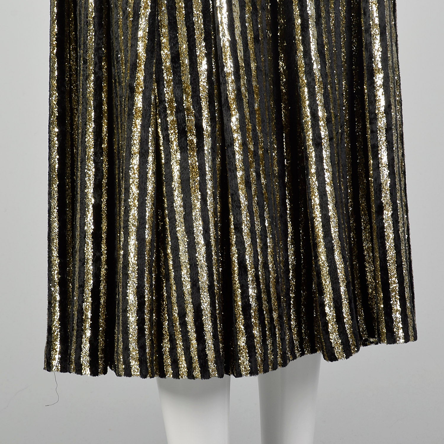 1980s Caroline Charles Gold and Black Skirt Set