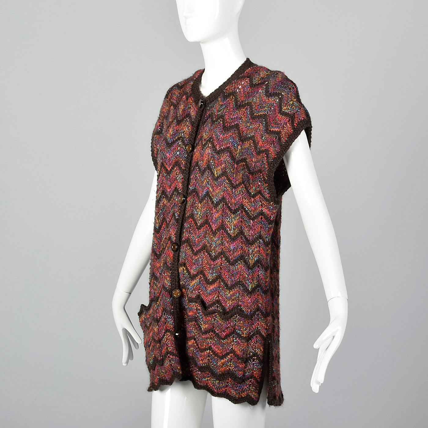 1980s Multicolor Zig Zag Sweater Vest