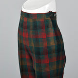 1950s Plaid Wool Cigarette Pants