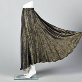 1980s Holly Harp Metallic Black & Gold Skirt