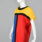 1980s Cocoon Dress in Mondrian Style
