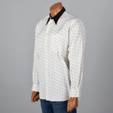 2000s Comme des Garcons White Cotton Circle Print Shirt
