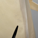 1960s Mollie Parnis White Satin Dress with Black Trim