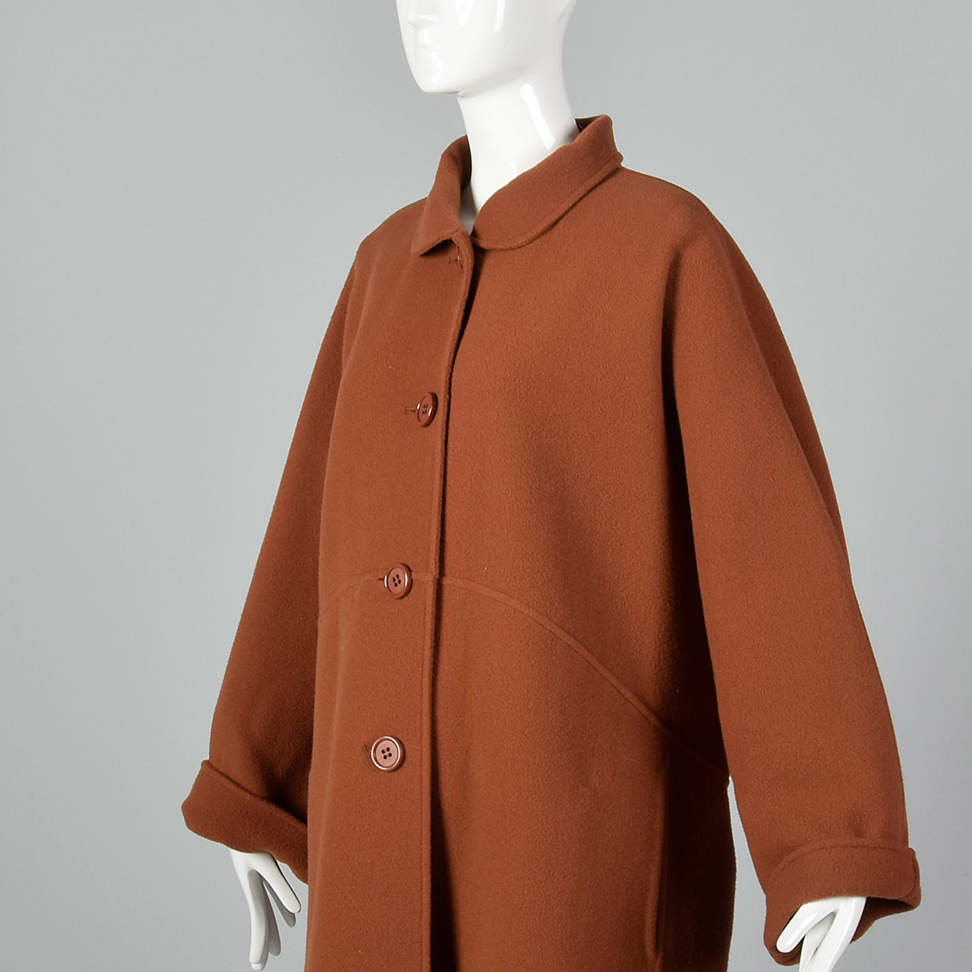 1980s Oscar de la Renta Brown Oversized Coat