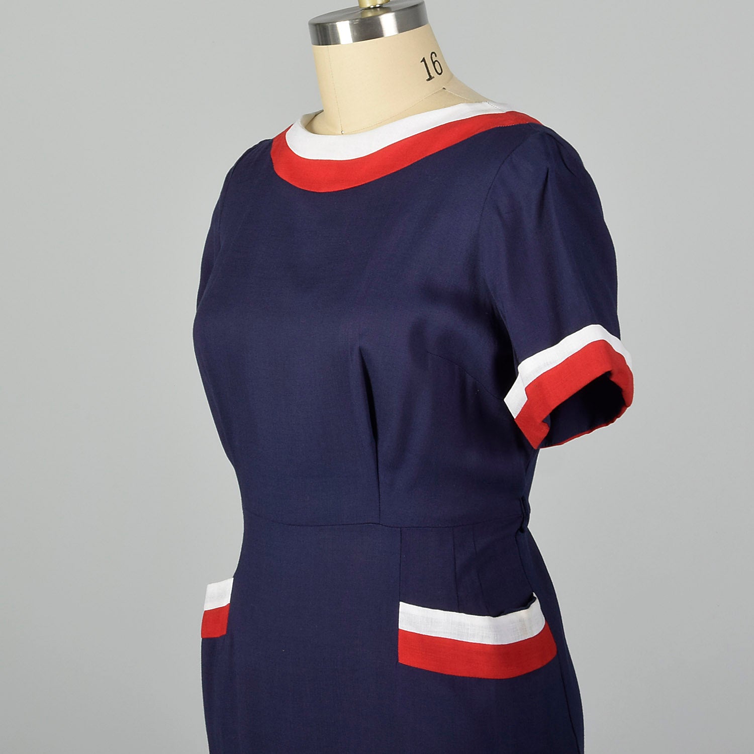 XXL 1950s Red White and Blue Day Dress