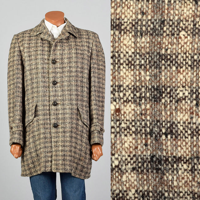 1950s McGregor Brown Wool Tweed Coat