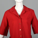1960s Red Day Dress with Bird Embroidery