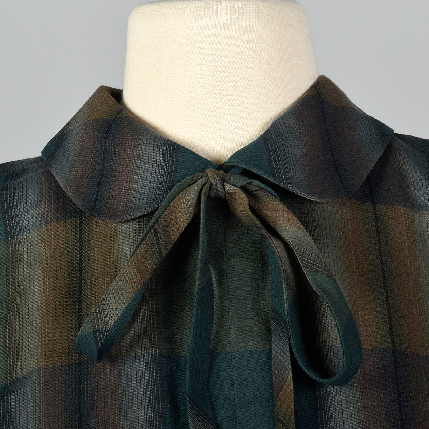 1950s Summer Dress in Green Plaid