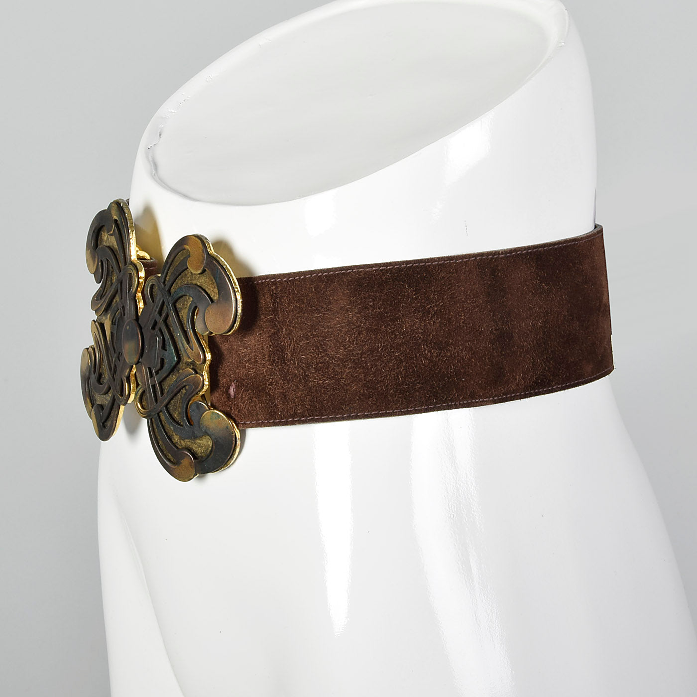 1970s Yves Saint Laurent Brown Butterfly Buckle Belt