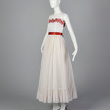 1970s Polka Dot Prom Dress